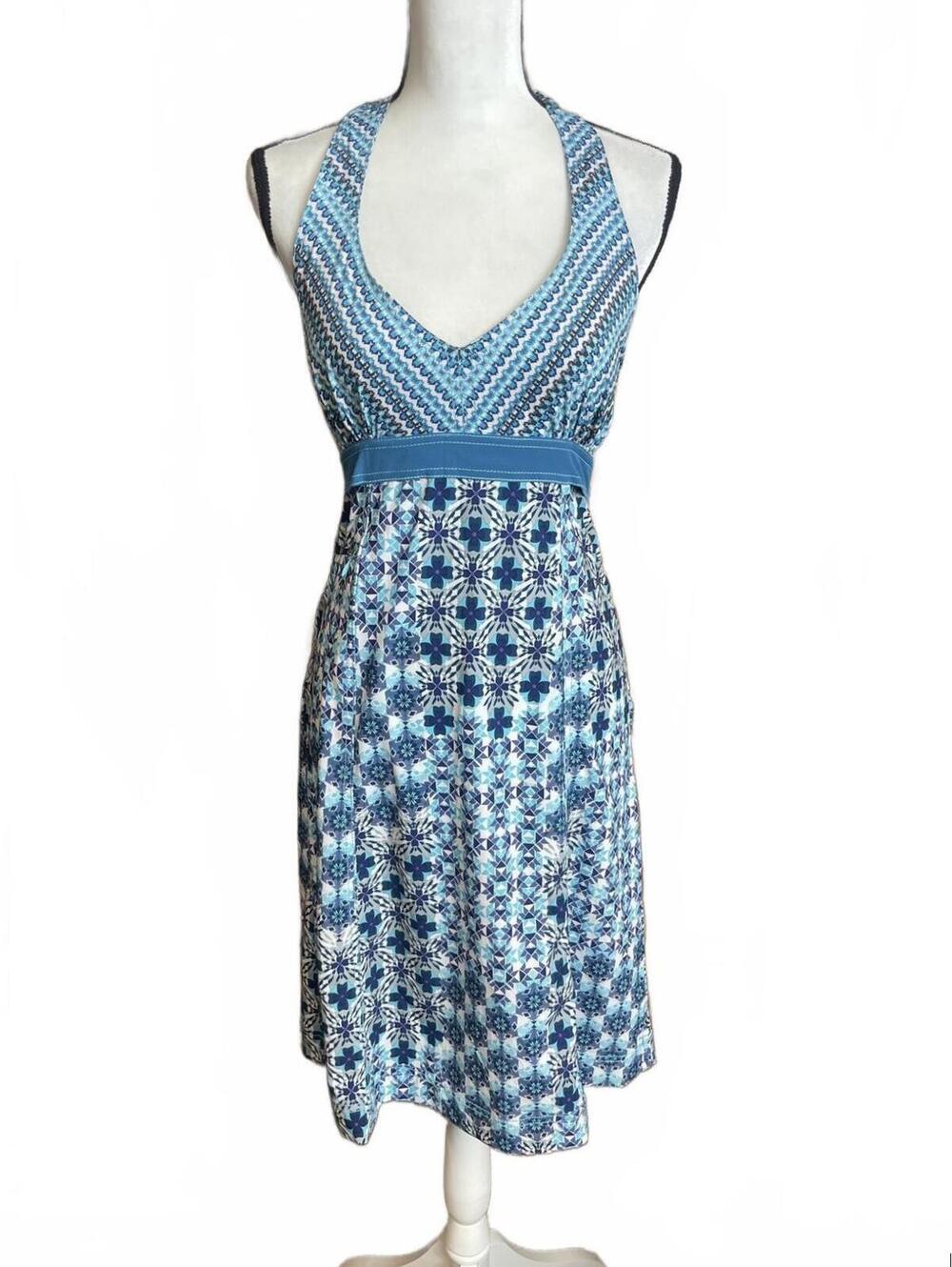 Athleta Pack Everywhere athletic halter dress turquoise blue small